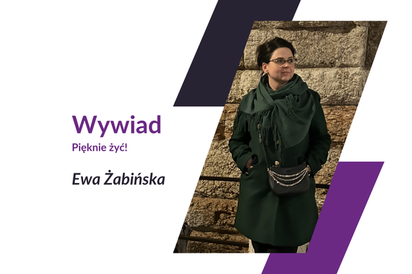 Grafika z Panią Ewą Żabińską jako zaproszenie do przeczytania artykułu