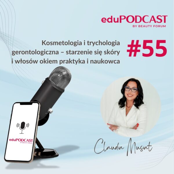 Grafika przedstawia Zaproszenie do wysłuchania podcastu. Autorka: dr n. med. i n. o zdr. Claudia Musiał
