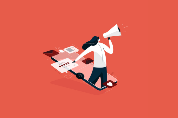 Na grafice jest pani krzycząca z social mediów